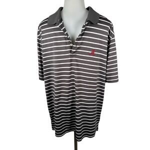PING Alabama Crimson Tide NCAA Striped Golf Polo Shirt Mens Large L
